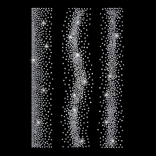 1 Pc Strip Edge Iron on Rhinestones Transfer, Polka Dot Hotfix Iron on Patch Transfer Decals Crystal Heat Transfer Clothing Repair Decor for T-Shirt Jeans Jacket Party Decor - color: Strip Edge