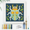 Doodlream Beetle DIY Punch Needle Embroidery Kit for Adult Beginner, 9.4" Scarab Flower Animal Punch Stitching Craft Set for Starter with Frame, Fabric Pattern, Threader, Yarn, Pinch Needle - color: Beetle