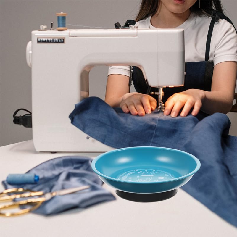 2Pcs Sewing Tool Magnetic Pin Storage Bowl Storage Tray - Magnetic Pin Holder for Sewing Supplies - Convenient Magnetic Needle Storage Holder - Blue+Yellow
