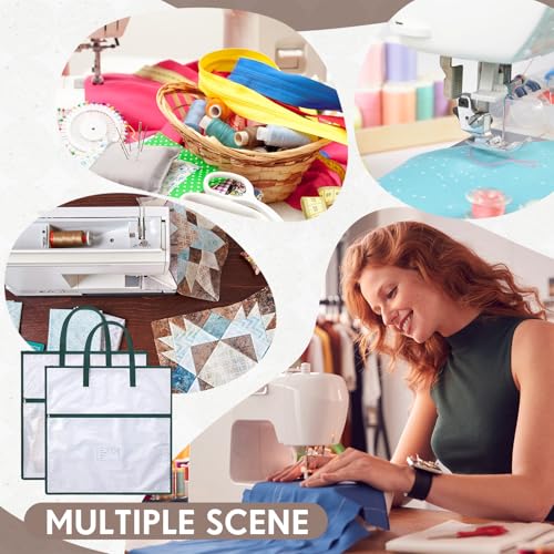 Feifeiya 2 Pack 21.7 Inch Sew Project Bag Needlepoint Project Bag Quilting Embroidery Craft Organizer Storage Bags with Handle and Pocket Zippered with Tools for Art Craft Knitting Quilting Stitching - size: 21.7 Inch
