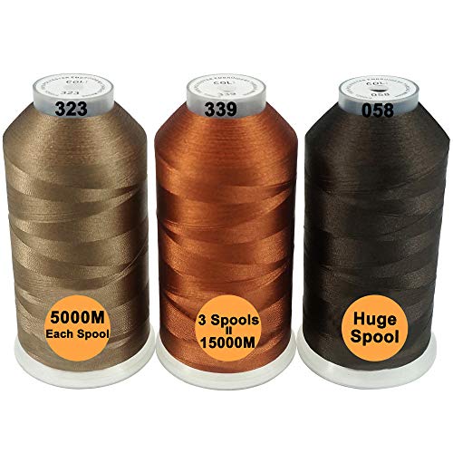 New brothread Huge Spools Embroidery Machine Thread -Different Browns - color: 3xDIFFERENT BROWNS