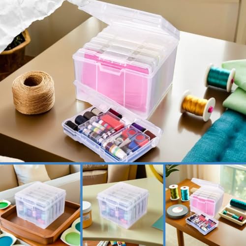 ArtBin 6947ZZ Photo & Craft Organizer Set, Large Box with [5] Plastic Storage Cases Inside, Clear - style: Large Box with 5-Pack inside