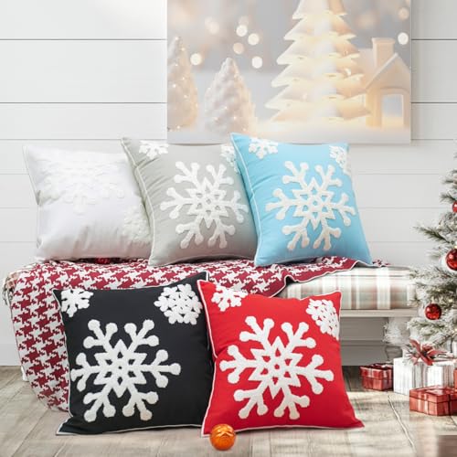 Elife Pillow Covers, Winter Decor Christmas Pillow Covers 18 * 18 Set of 2 - color: Blue