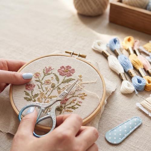 Honoson 4 Pcs Small Embroidery Scissors, 3.6", Simple, Retro Colors - color: Retro Colors