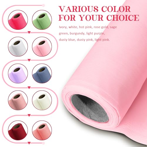 Horbaunal Light Pink Chiffon Fabric by The Yard, 5 Yard Precut Sheer Fabric - color: Light Pink, size: 5 Yards