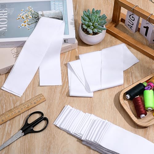 100 pcs White Jelly Cotton Fabric Patchwork Roll, 2.55 Inch Whitely-Cotton Patchwork Roll Precut Fabric Strips in White-Solid Color Quilting Strips for Quilts, Crafts, Rugs,DIY Sewing Projects