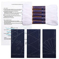 Sashiko kit, Yokota Sashiko Thread and Template Yume Fukin with Original English Manual, Fabric, Japanese Textile (White Thread/Navy Dishcloth 2) - color: White Thread / Navy Dishcloth 2