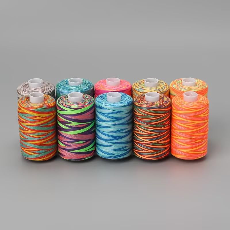 5Pcs Multicolor Thread Set, 5 Spools Polyester Embroidery Sewing Thread