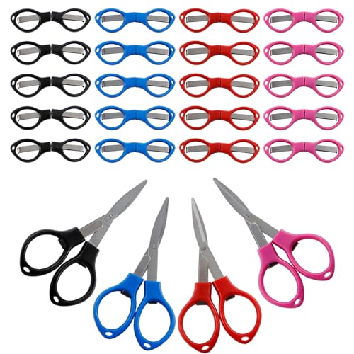 20Pcs Folding Scissors, Mini Stainless Steel Portable Craft Shears