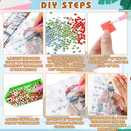 Trandraft 13 Pcs Dogs Holiday Small Diamond Art Kits for Adults Craft DIY - style: Dog Style