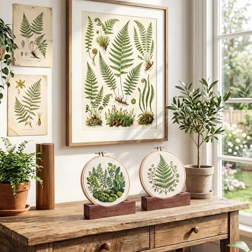 Chunful 6 Pcs Embroidery Hoop Display Stand, 5.3" X 1.3" X 1.5", Walnut - color: Walnut, size: 5.3" X 1.3" X 1.5"