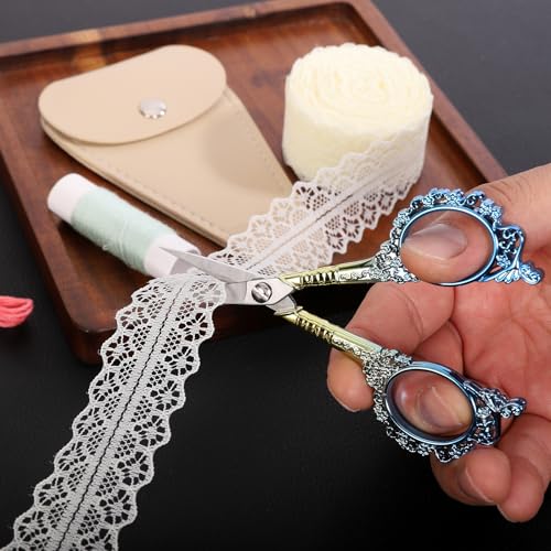 Sewing Embroidery Scissors, Sharp Thread Shears with Cover - color: Blue