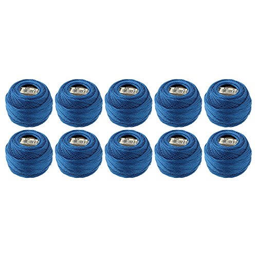 DMC Pearl Cotton Balls, Size 8, Dark Blue - color: Dark Blue, style: 8 Thread Count