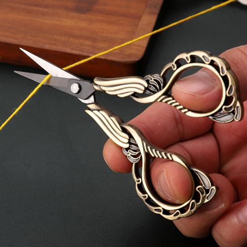 YOUGUOM Embroidery Scissors with Cover, Mini Sewing Shears - color: Bronze