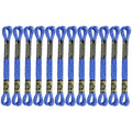12 Skeins Embroidery Floss, Deep Blue Metallic Embroidery Thread Polyester Cross-Stitch Threads for Hand Embroidery String Art DIY Creation - color: Deep Blue