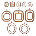 10pcs Embroidery Hoop Frames, Imitated Wood Cross Stitch Hoops Display with 10 Sizes & 5 Shapes Decorative Embroidery Hoop for DIY Sewing Art Crafts Needlework & Wall Hanging Decor