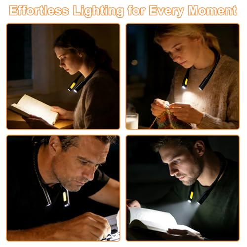 Neck Reading Light, Rechargeable Book Light, 3 Color Modes - style: Side Light