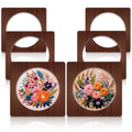 Wenqik 6 Pcs Wood Embroidery Frames for Display Cross Stitch 8'', Square - style: Square