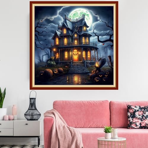 Redxing Stamped Cross Stitch Kits Embroidery kit for Beginners Adults Full Range of Embroidery Patterns Starter Kits DIY Printed Cross Stitch Kits Needlepoint Kits 11CT-Magic House 18x18 inchs - color: Artskits05