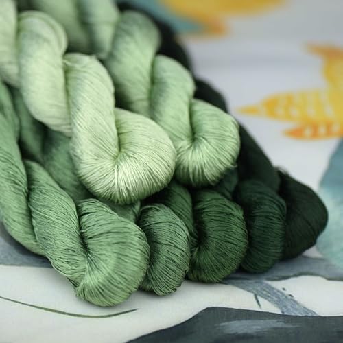Natural 100% Silk Thread, Handmade Embroidery Thread Silk Floss 7 Colors 110m Each (19) - color: 19