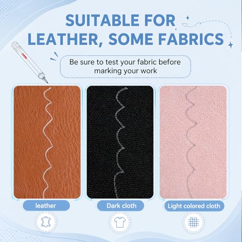 22 Pcs Leather Marking Pen Leather Pens for Fabric with 20 Refills 2 Pcs Silver Fabric Markers Pen Set Temporary Clothes Marking Pens for Sewing DIY Dressmaking Quilting Supplies Shoes Bag Making