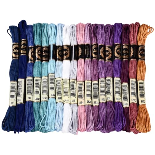 157.5 Yards Embroidery Floss Colorful Thread for Hand Sewing - color: Aurora Blue Purple Color