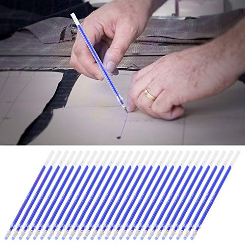 Heat Erasable Pen Refills, Pack of 100 Blue High Temperature Disappearing Pen Refills Heat Erasable Marker Tailoring Accessories for Dressmaking Tailors Sewing Quilting Tool