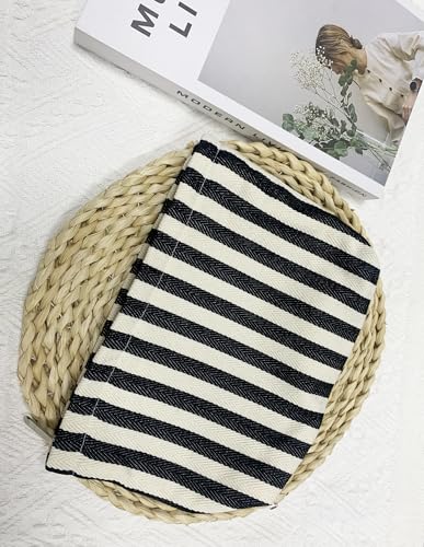getgto 2 Pcs Makeup Bags, Large Cosmetic Bag Travel Toiletry Bag - color: Black and white stripe