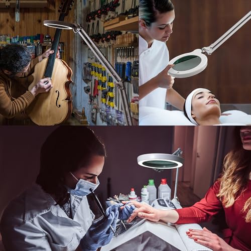 Magnifying Lamp S - Clip On Magnifier Lamp for Nail Salons, Tattoo Artists, Reading & Detailed Work - Dimmable Mag Lamp - size: MAG Lamp S