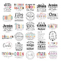 30 Pcs Bible Verse Dtf Transfers Ready to Press for T-Shirts - color: Spanish Bible Verse