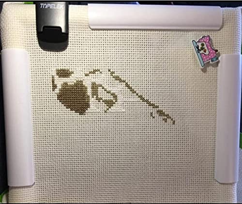 8 X 8" White Plastic Cross Stitch Frame Square Embroidery Hoop DIY Sewing Tools Sewing Hoop Handhold Craft Clip Embroidery Snap Frame Hoop for Cross Stitching Quilting - size: 8 X 8"