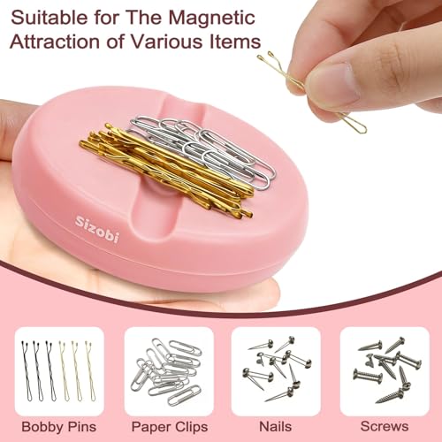 Sizobi Magnetic Bobby Pin Holder,Magnetic Pin Cushions for Sewing - color: Pink