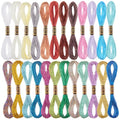 WILLBOND 24 Pcs Metallic & Cotton Embroidery Floss, 24 Vibrant Colors, Polyester Blend, 8.75 Yards Each, Ideal for Embroidery, Cross-Stitch, DIY Crafts - color: Vibrant Color