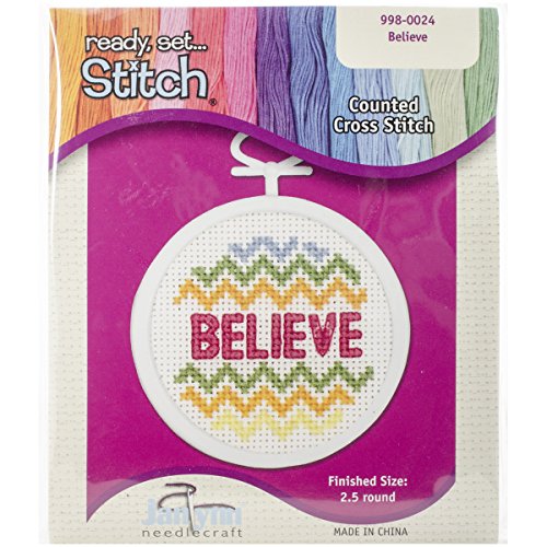 Believe Counted Cross Stitch Kit with Frame