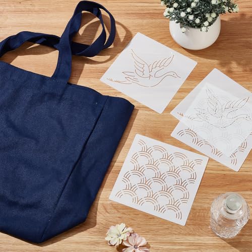 FREEBLOSS Embroidery Handbag Kit Tote Bag Embroidery Kit Sashiko Kit Cross Stitch Bag Set for Art Craft Project Embroidery Bag Kit for Beginners Hand Sewing Kit with PET Template 34 * 31 * 12cm