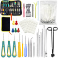 136PCS Professional Candle Making Kit with Soy Candle Wicks,Big Hole Long Wicking Needle for Molds with Storage Bag,Wick Trimmer,Mold Hook Eye Punch Needle for Candle Lover Beginner - color: 136pcs