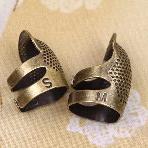 Generic Adjustable Metal Thimble Protector Finger Guard for Quilting, Embroidery, Needlework, DIY Handcraft Projects