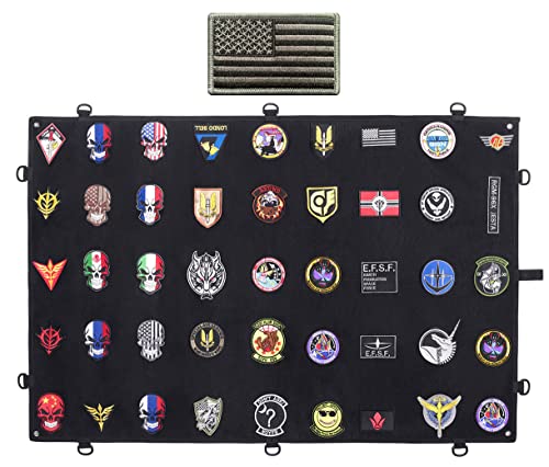 43"x28" Tactical Patch Display Board, Large Morale Patch Holder Wall Mount - Hook and Loop Organizer for Military, Tactical, Flag, and Morale Patches - Perfect for Veterans,Army Fans,Collectors