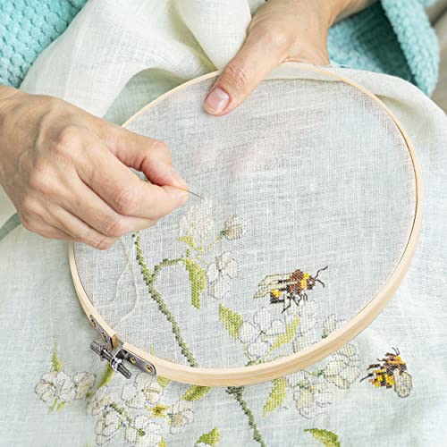 GIEMSON Embroidery Hoop 10 Inch 12 Pieces Large Embroidery Hoops Bamboo Circle Cross Stitch Hoop for Embroidery Art Craft Sewing - size: 10 inch