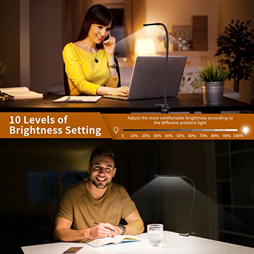 iZELL Book Light, LED Reading Light Clip On [3 Color Modes & 10 Brightness Levels] Flexible Gooseneck Book Lamp for Kids Reading in Bed at Night, Clip to Bedside Table, Headboard or Dorm - size: 15.8'' Height