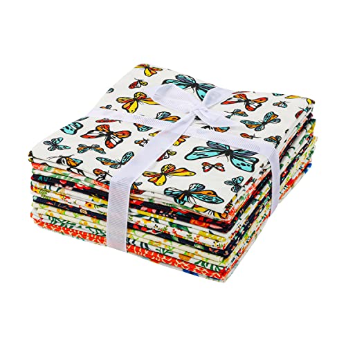 Craftido -25 Options- 100% Cotton Quilting Fabric Bundles 10pcs Fat Quarters 18”x21”-Medium Weight 5.2 oz- Soft Cotton for Quilting, Sewing Project, Patchwork, DIY Crafts – Secret Garden - color: Secret Garden