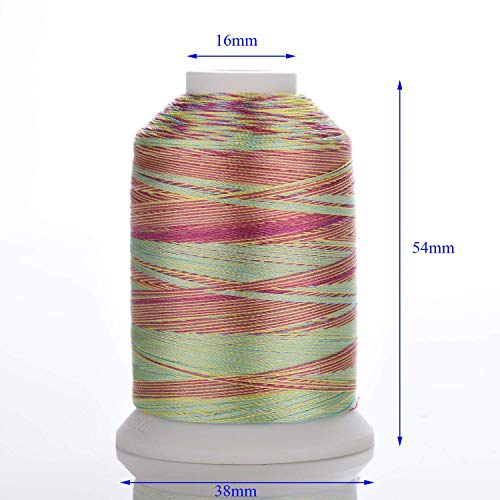 Simthread 6 Colors Polyester Variegated Embroidery Machine Thread 1100 Yards (1000M) for Decoration Babylock Singer Brother Janome Pfaff Bernina Husqvarna Embroidery and Sewing Machines - Sunset - color: Sunset