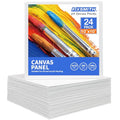 FIXSMITH Canvas Boards for Painting 10x10 Inch, Super Value 24 Pack Paint Canvases, White Blank Canvas Panels, 100% Cotton Primed Canvas for Painting, Painting Art Supplies - size: 10"×10"