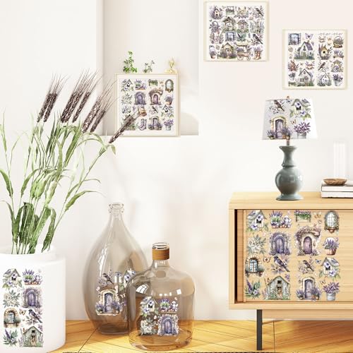16 Pcs Lavender Rub-On Transfers for Furniture & Crafts - style: Lavender