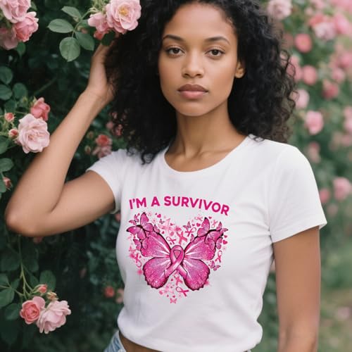 Breast Cancer Awareness Iron on Transfers - 20Pcs Falueqg Dtf Transfers Ready to Press, Pink Ribbon Halloween Iron on Decals Patches, Breast Cancer Survivors Heat Stickers for DIY Tshirts Clothes - color: Breast Cancer Awareness303