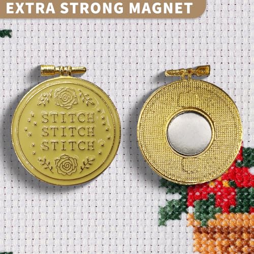 Needle Minder Magnet, Magnetic Needle Minder, Needle Minders Magnetic Cross Stitch Accessories, Magnetic Needle Holder, Life Tree, Butterfly, Cats, Owl, Heart (Gold) - size: Gold
