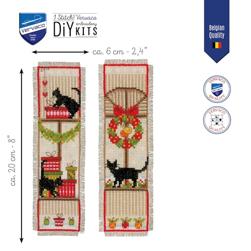 Vervaco Counted Cross Stitch: Bookmark: Christmas Atmosphere: Set of 2, 6 x 20cm, N
