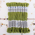 12 Skeins ThreadArt Cotton Embroidery Floss, Avocado - color: Avocado