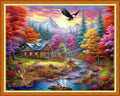 Dimensean Stamped Cross Stitch Kits Full Range of Embroidery Patterns Starter Kits for Beginners Adult DIY Cross Stitches Needlepoint Kits 11CT-Dream Home 16x20 inch - color: Craftpattern50