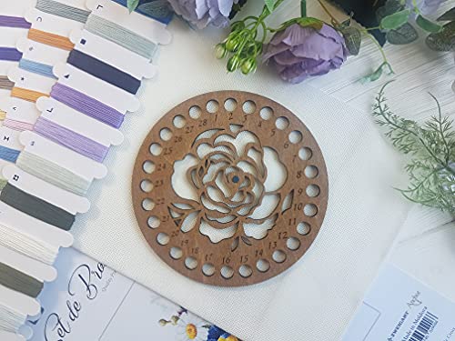 Thread Organizer Double Sided Wooden Mouline Holder Embroidery Storage Cross Stitch Accessories Sewing Floss Thread Keeper (FLZ-011) - color: FLZ-011